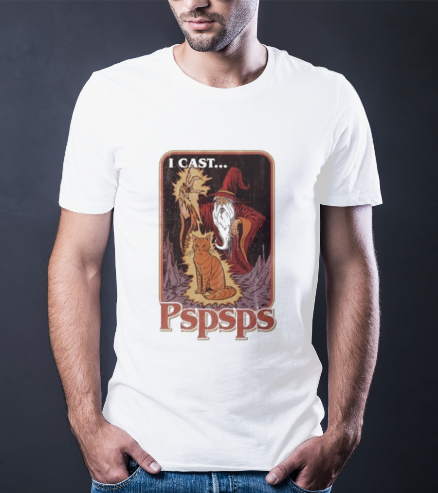 I Cast Pspsps Wizard Mystical Cat Aidan Wachter T-Shirt