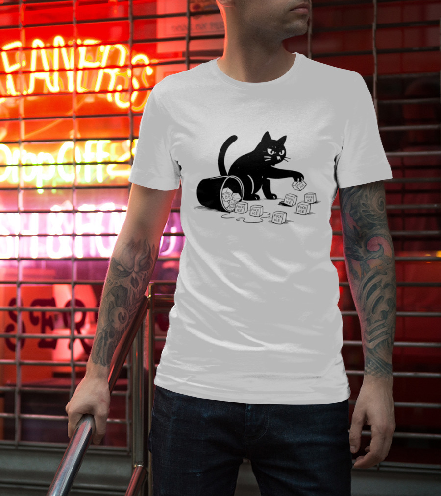 Black Cat Anti Trump Fuck Ice T-Shirt