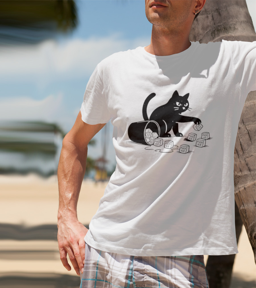 Black Cat Anti Trump Fuck Ice T-Shirt