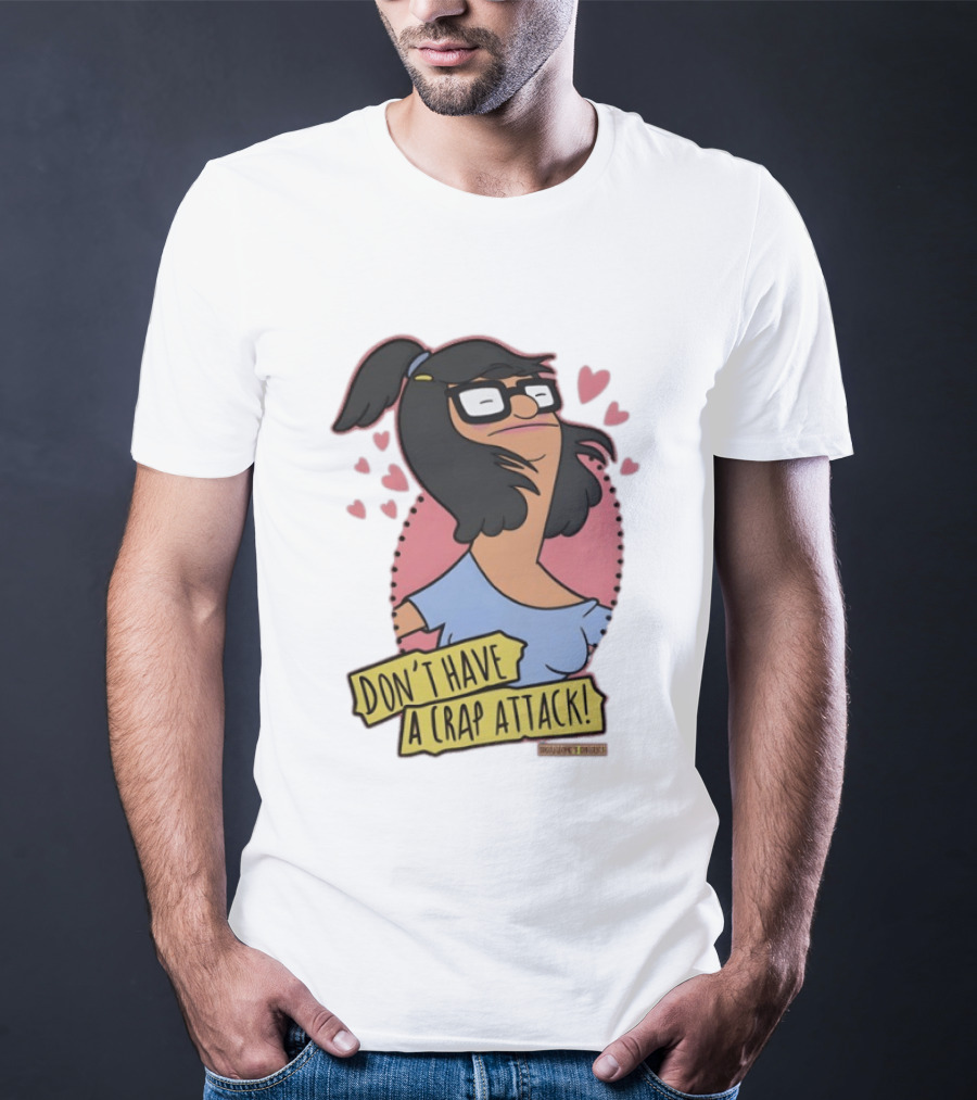 Bob's Burgers Don't Have A Crap Attack Character Graphic With Pink Hearts T-Shirt