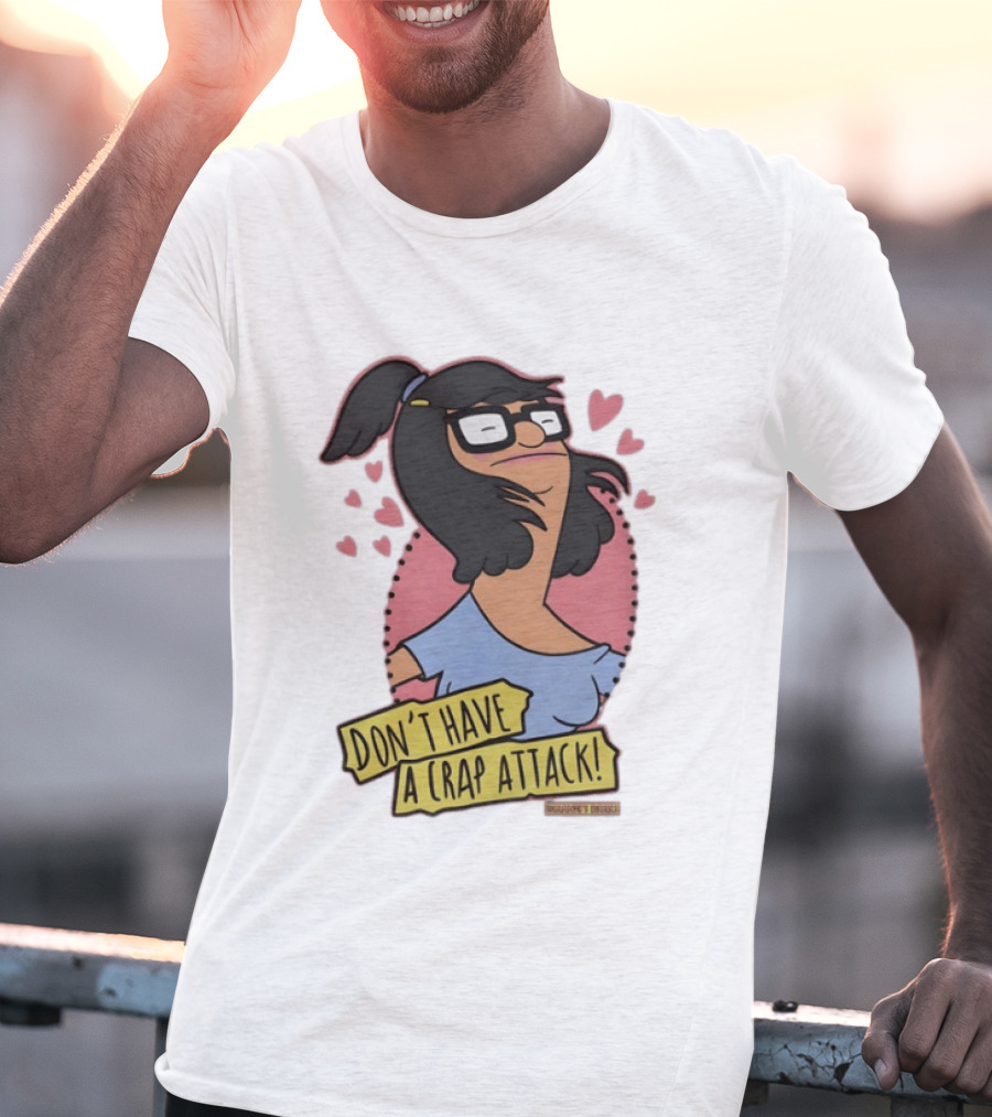 Bob's Burgers Don't Have A Crap Attack Character Graphic With Pink Hearts T-Shirt