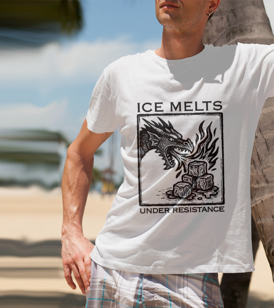 Ice Melts Under Resistance Dragon Imagery Anti ICE T-Shirt