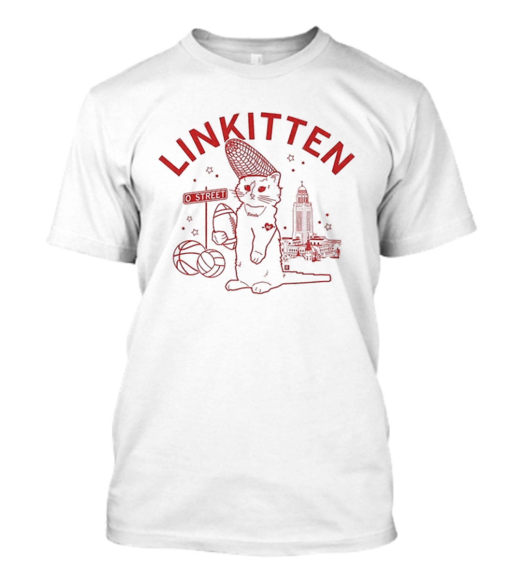 Linkitten Nebraska Cornhuskers Capitol Sports Basketball T-Shirt