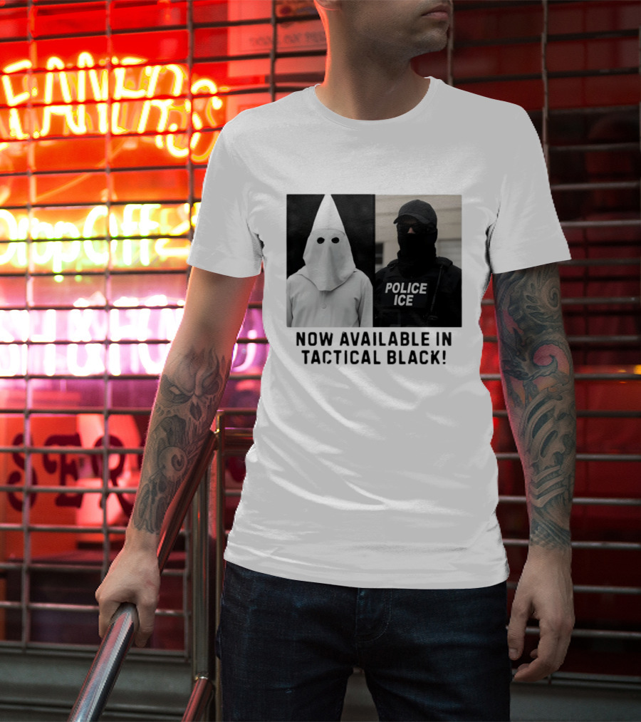 Now Available In Tactical Black Anti ICE Police ICE T-Shirt