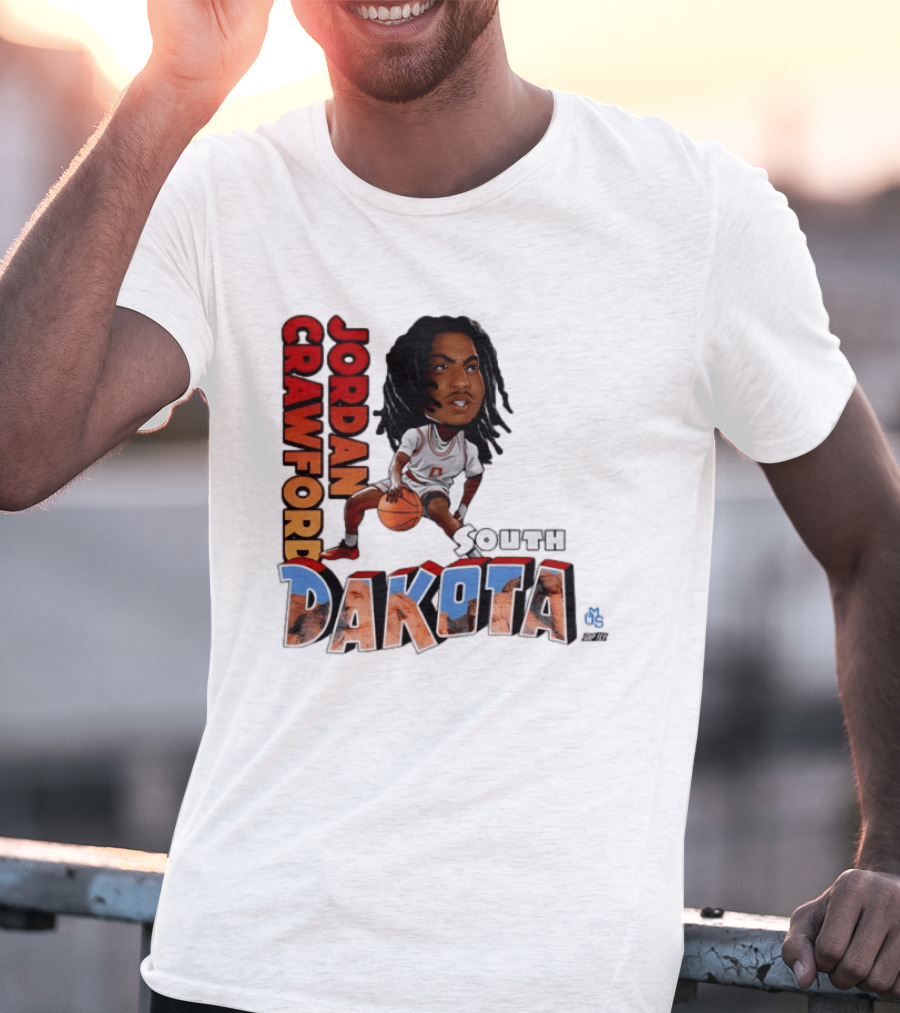 Jordan Crawford South Dakota Basketball Player Cartoon Sports T-Shirt