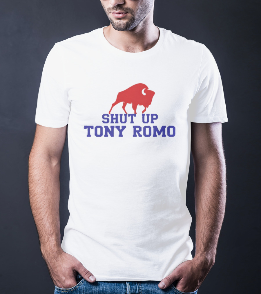 Shut Up Tony Romo Buffalo Bison Red Blue T-Shirt