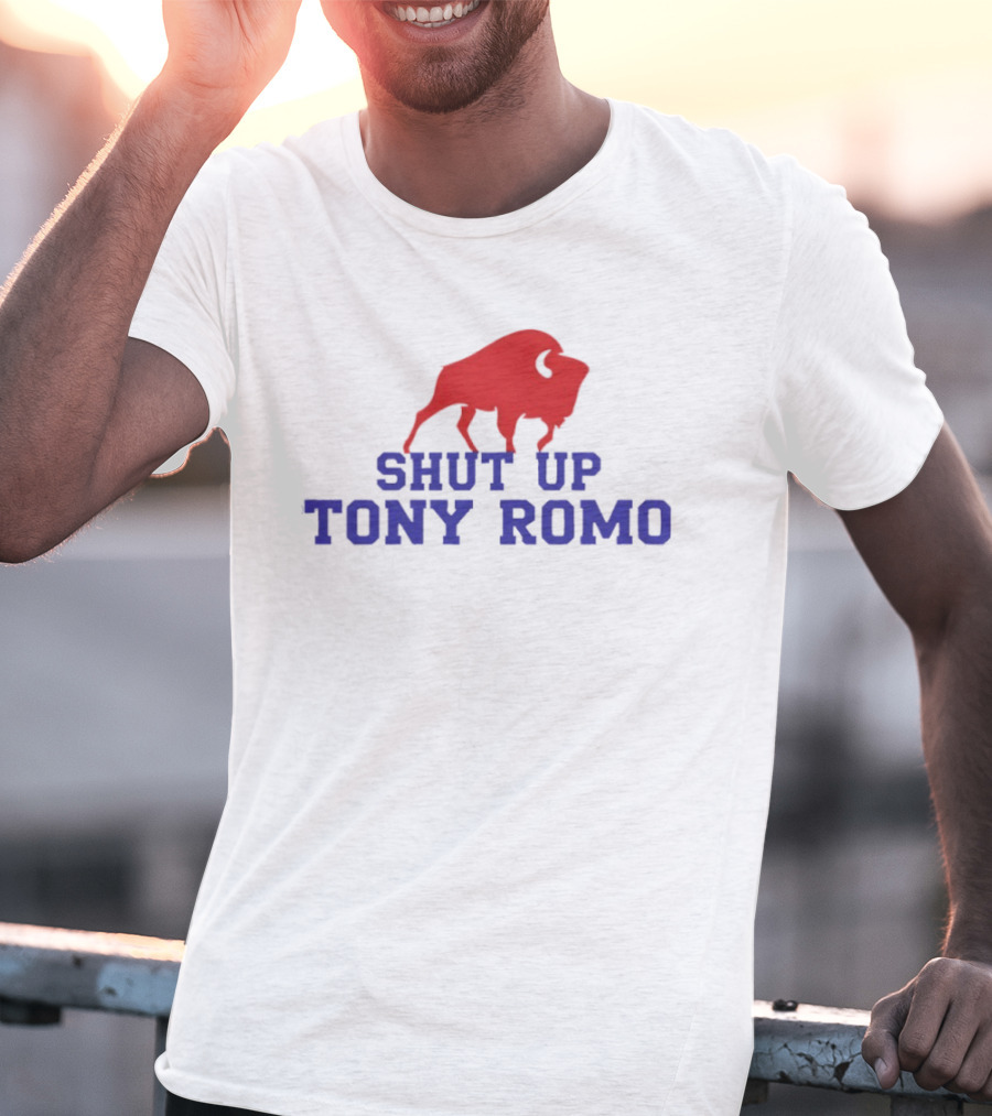 Shut Up Tony Romo Buffalo Bison Red Blue T-Shirt