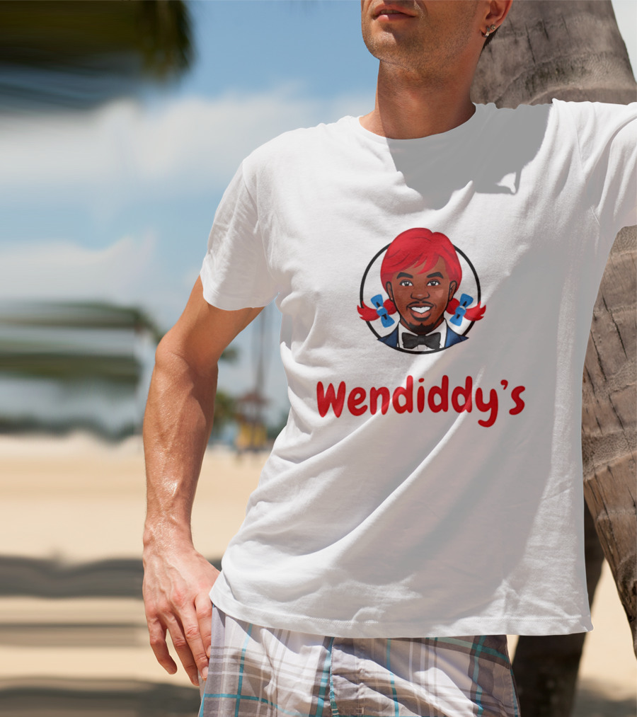 Wendiddy's Red Hair Blue Bow Pigtails T-Shirt