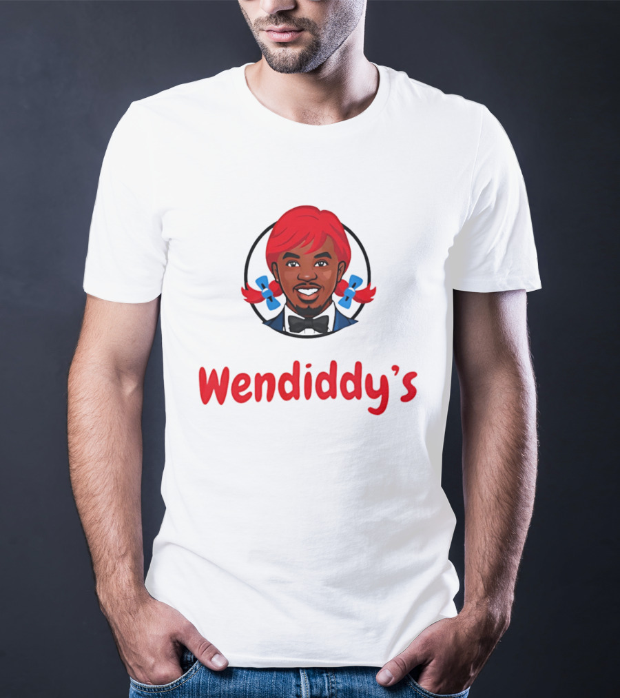 Wendiddy's Red Hair Blue Bow Pigtails T-Shirt