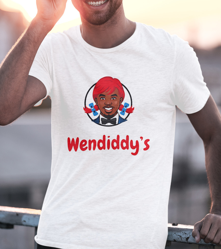 Wendiddy's Red Hair Blue Bow Pigtails T-Shirt