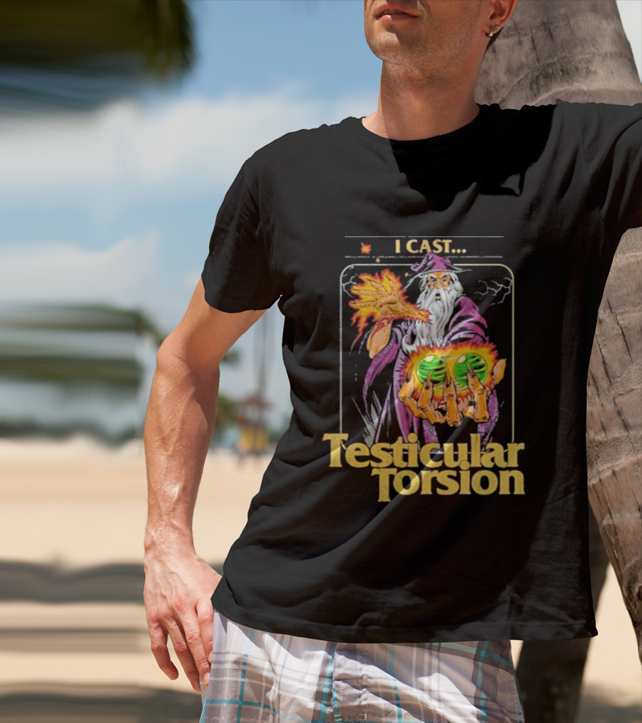 Aidan Wachter I Cast Testicular Torsion Wizard Magic Spell T-Shirt