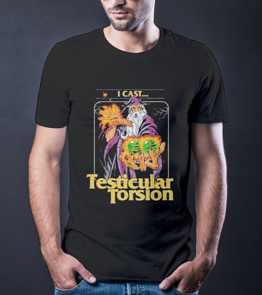 Aidan Wachter I Cast Testicular Torsion Wizard Magic Spell T-Shirt