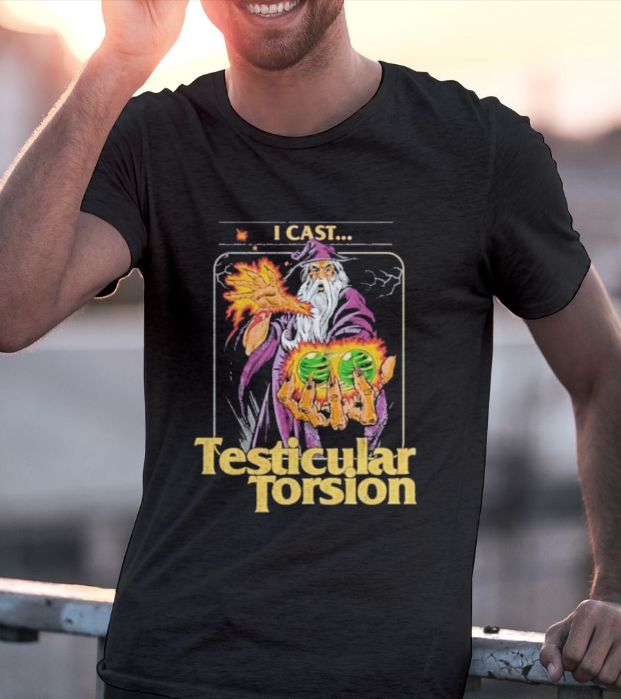 Aidan Wachter I Cast Testicular Torsion Wizard Magic Spell T-Shirt