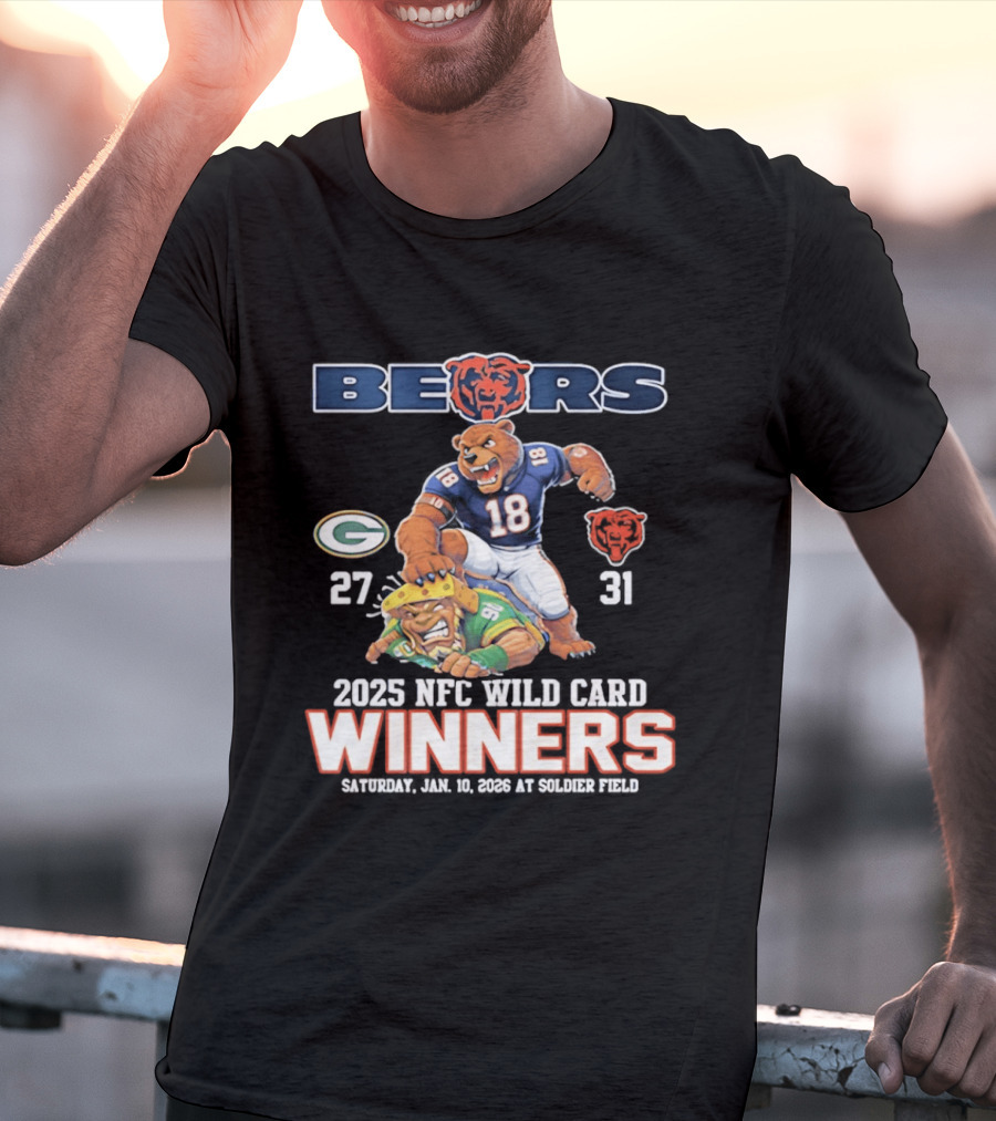 Bears 2025 NFC Wild Card Winners January 14 Soldier Field Packers 27 Bears 31 T-Shirt