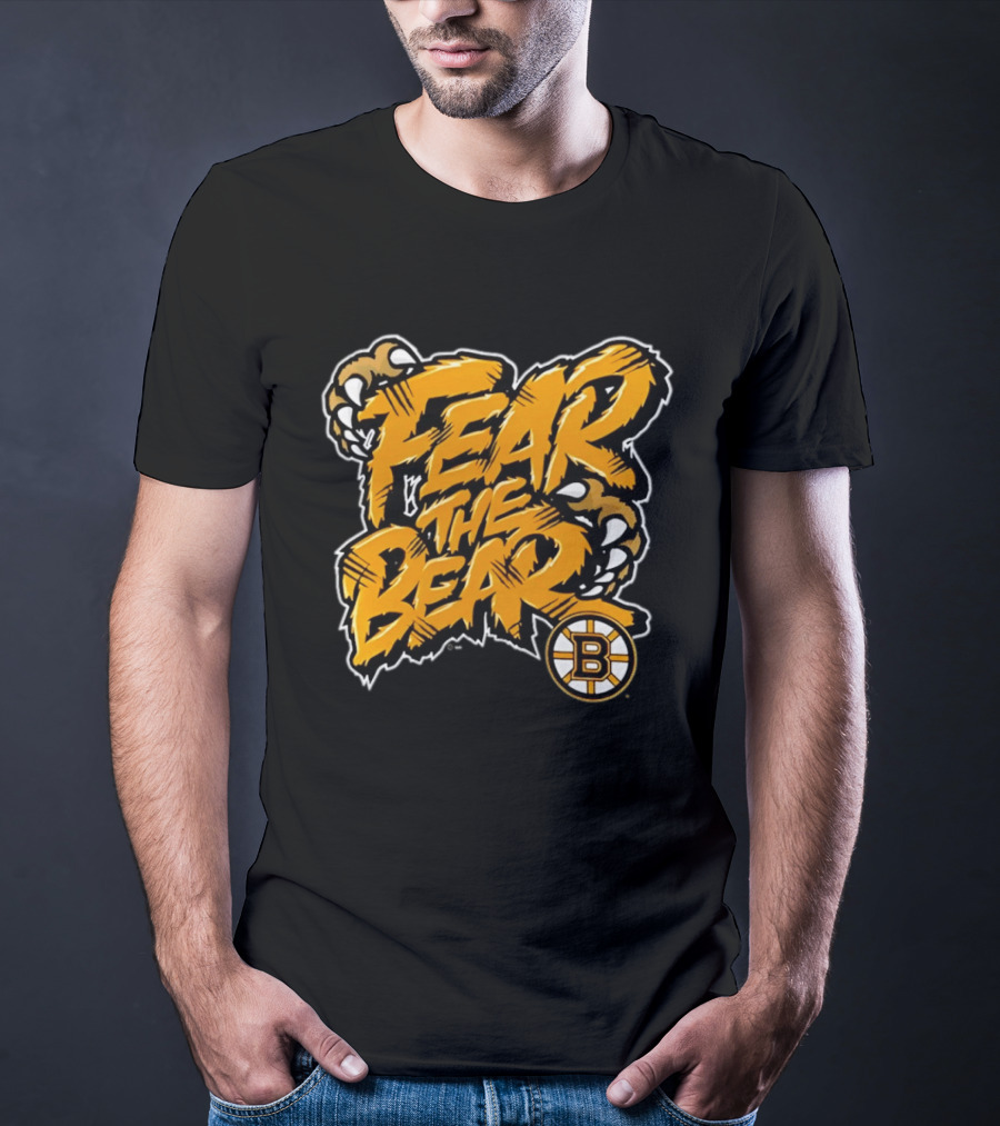 Boston Bruins Fear The Bear Claw Graphic With Team T-Shirt