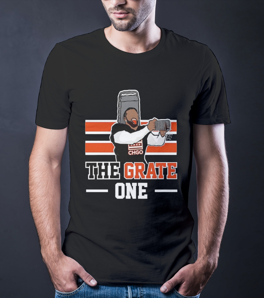 Chicago Bears CHGO The Grate One Caleb Williams Cheese T-Shirt