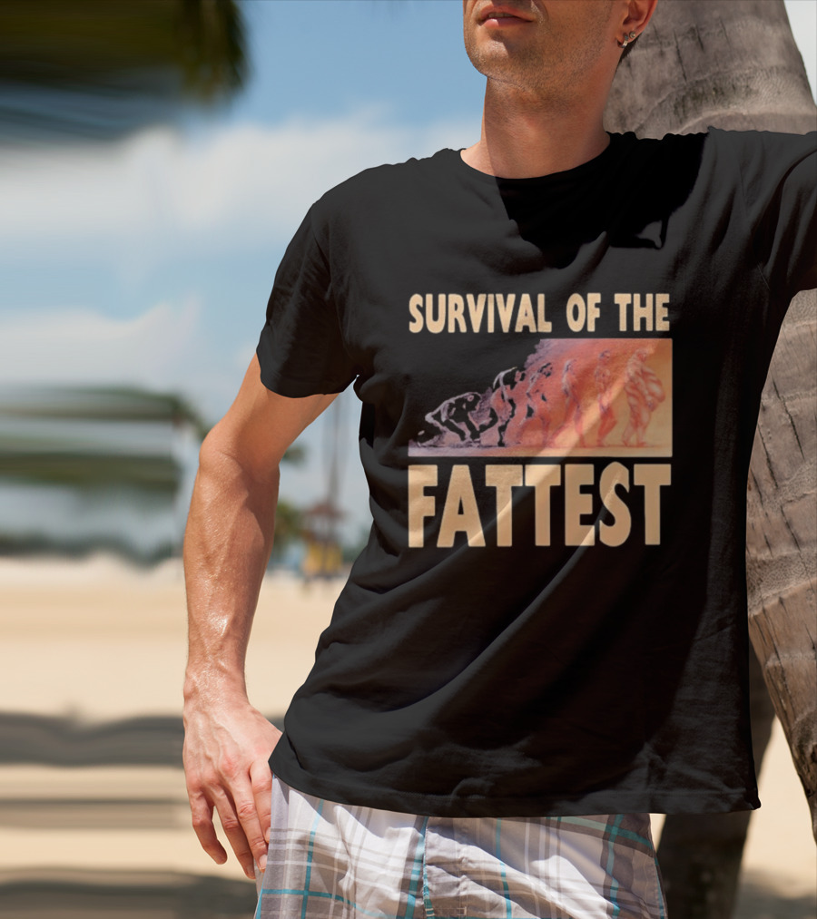 Survival Of The Fattest Evolutionary Humor Fat Wreck Chords T-Shirt