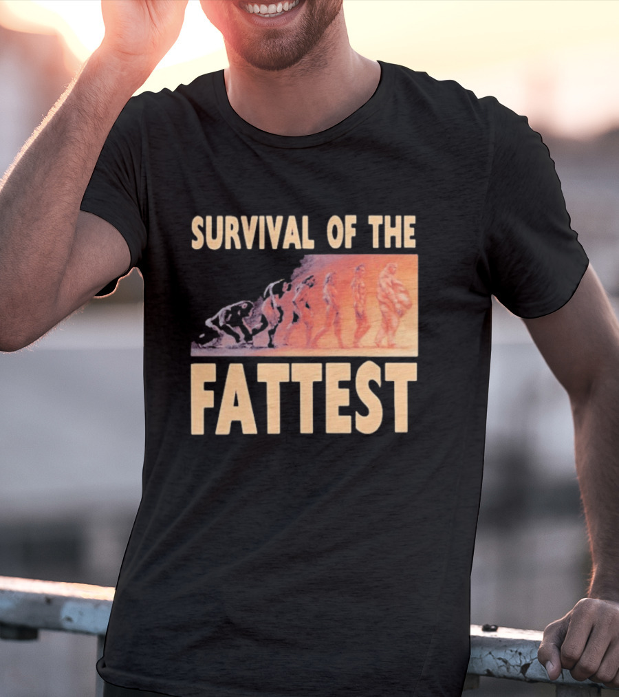 Survival Of The Fattest Evolutionary Humor Fat Wreck Chords T-Shirt