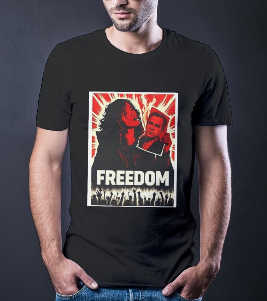 Freedom Expression Red And Black Powerful Political T-Shirt