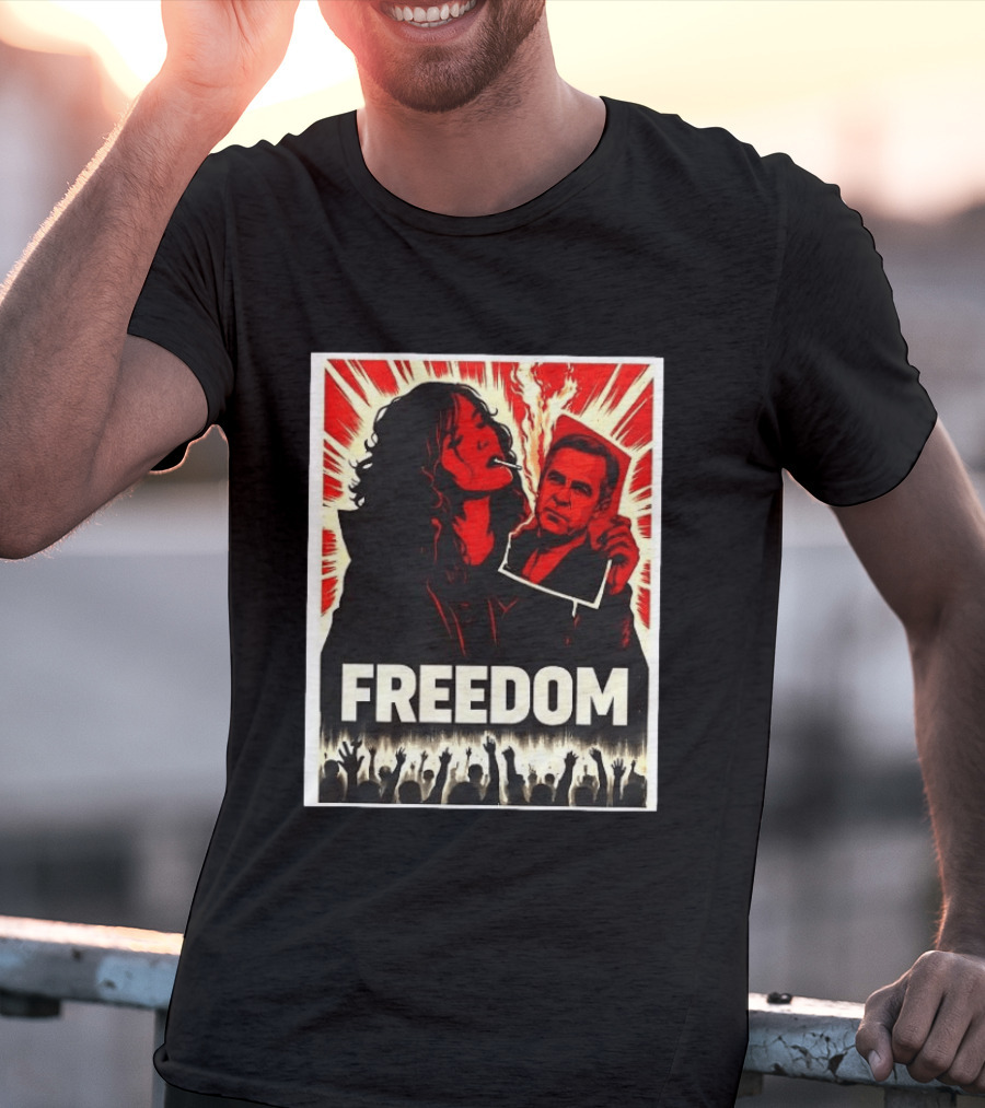 Freedom Expression Red And Black Powerful Political T-Shirt