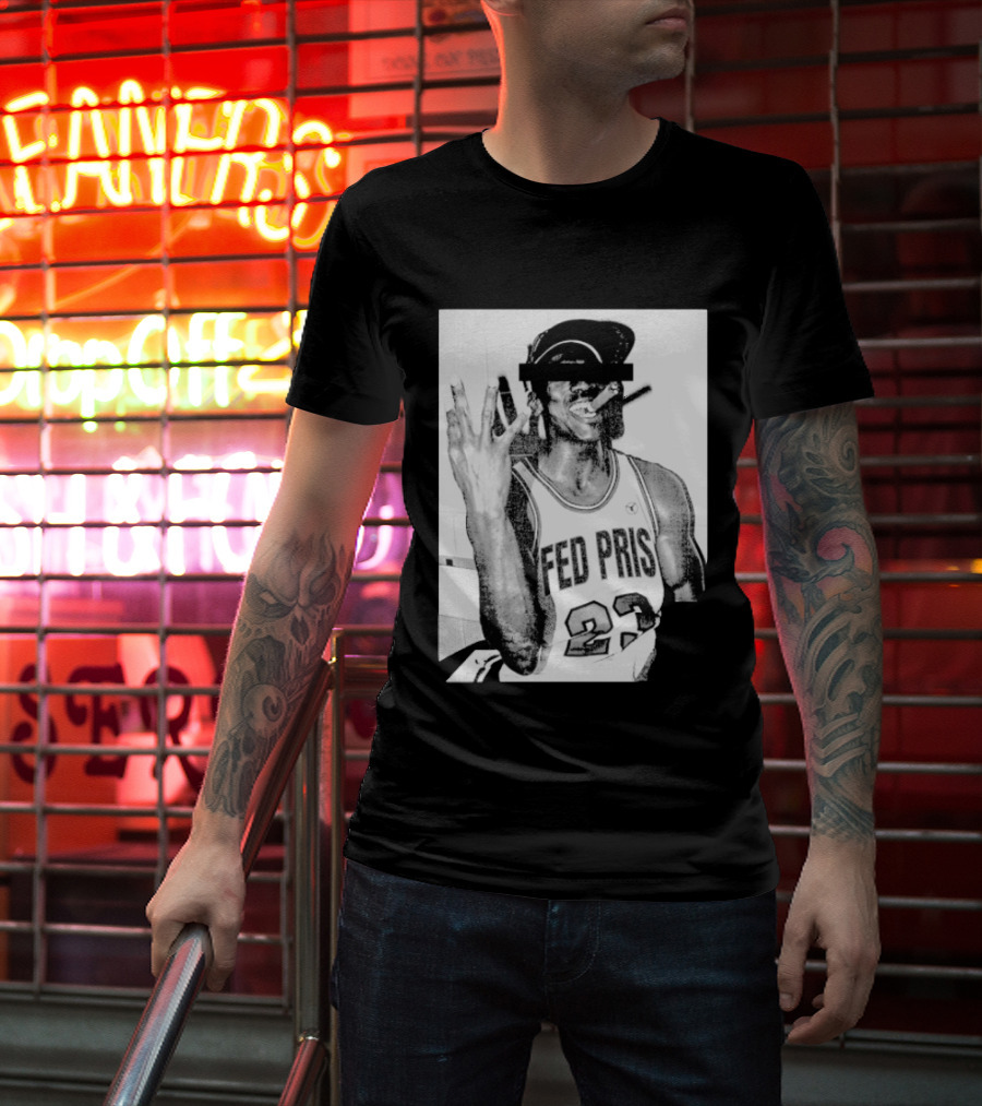 Greg Puciato Fed Pris 23 Censored Basketball Icon Cigarette T-Shirt