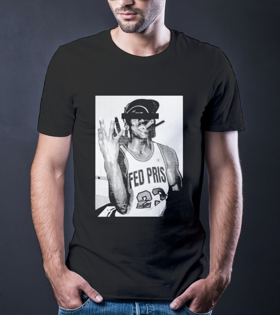 Greg Puciato Fed Pris 23 Censored Basketball Icon Cigarette T-Shirt