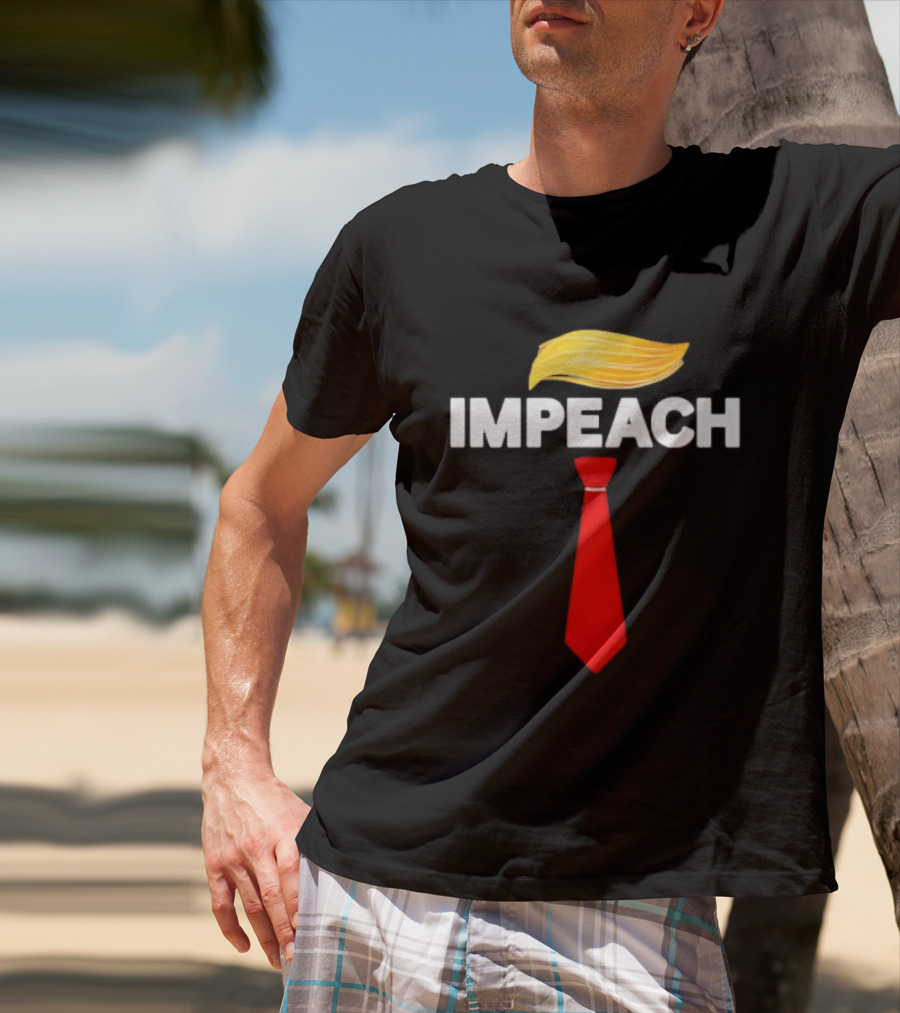 Impeach Trump Protest Red Tie And Hair T-Shirt