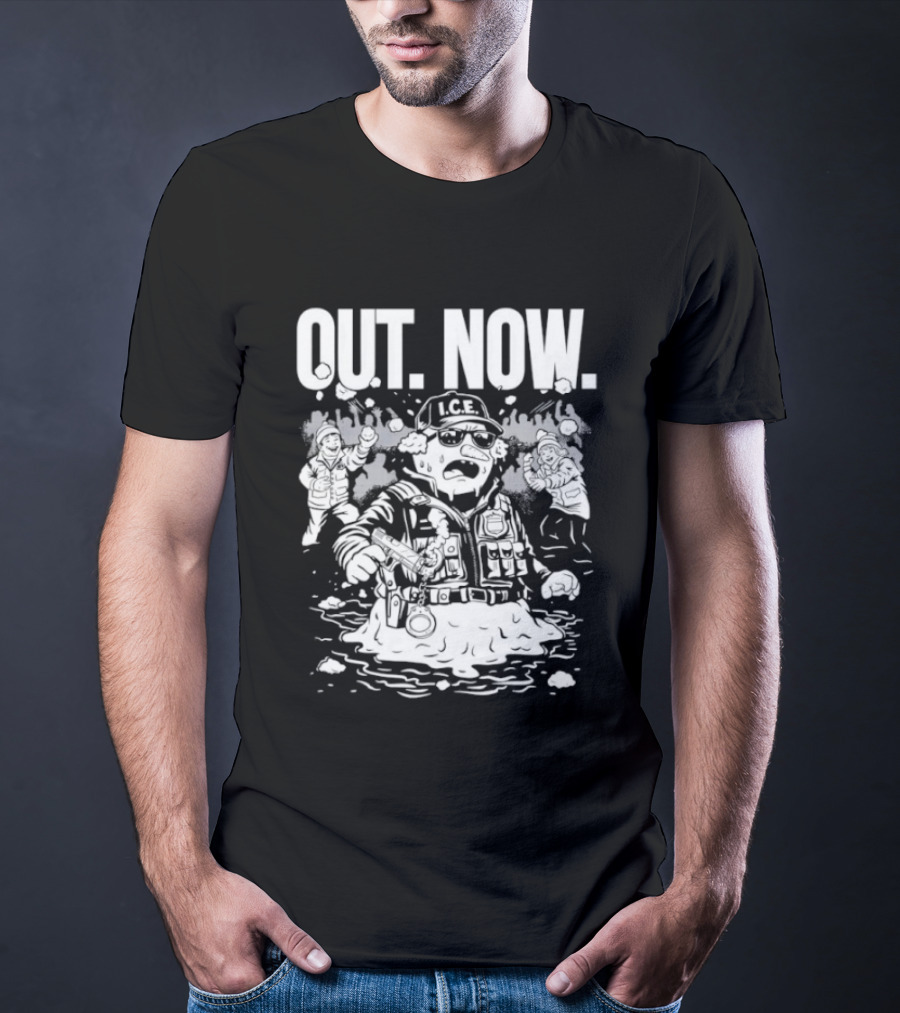 OUT NOW I.C.E. Flooded Streets Political Commentary T-Shirt
