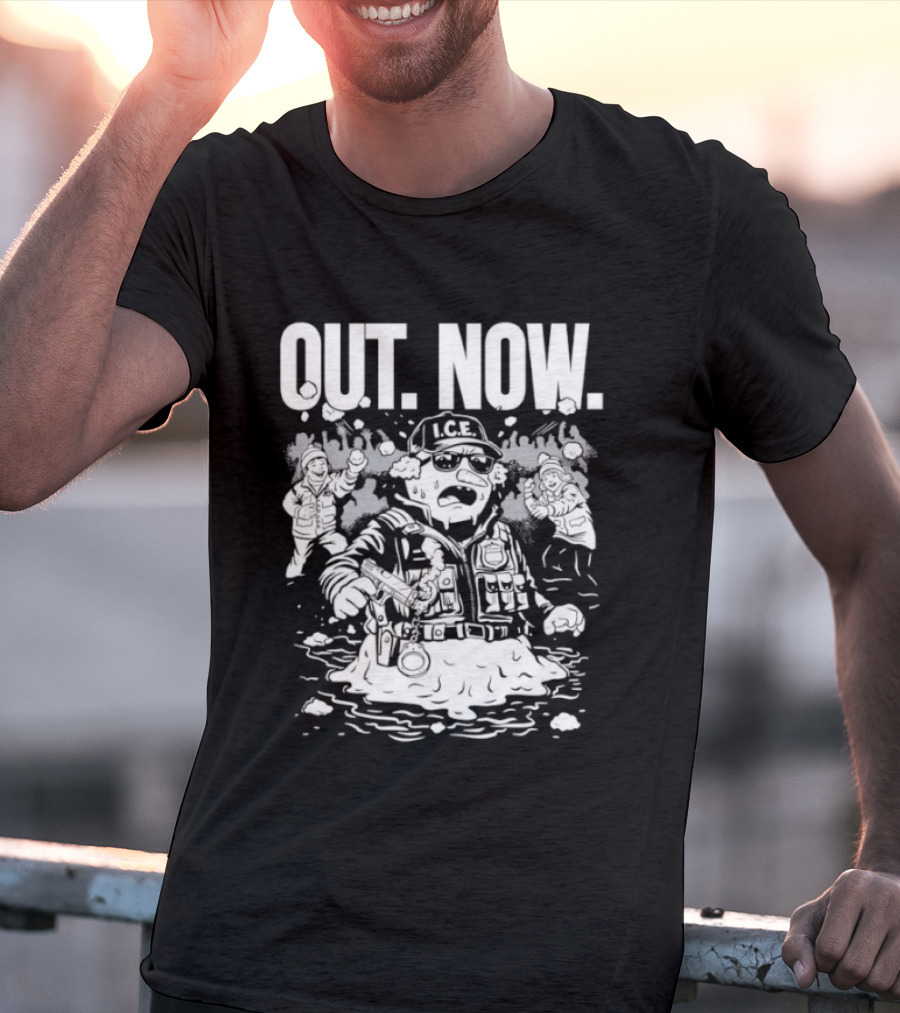 OUT NOW I.C.E. Flooded Streets Political Commentary T-Shirt