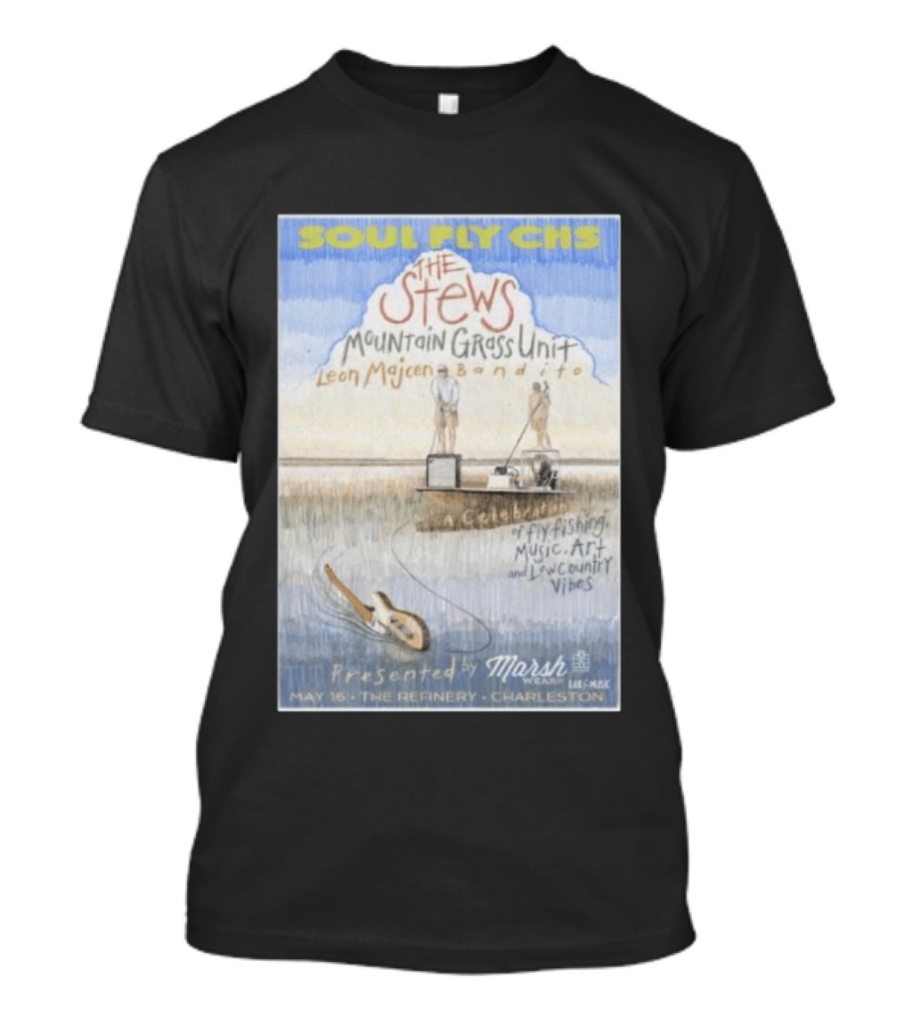 Soul Fly CHS The Stews Mountain Grass Unit Leon Majcen Bandito May 16 The Refinery Charleston T-Shirt