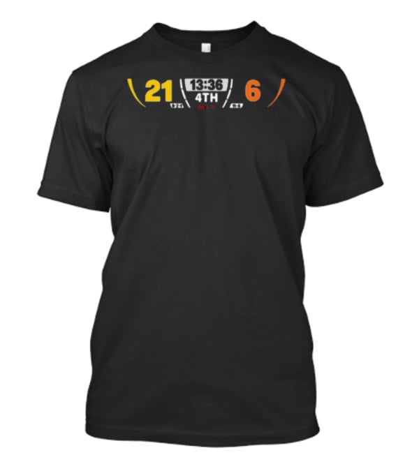 21 6 Football Scoreboard 4th Quarter 13 36 T-Shirt