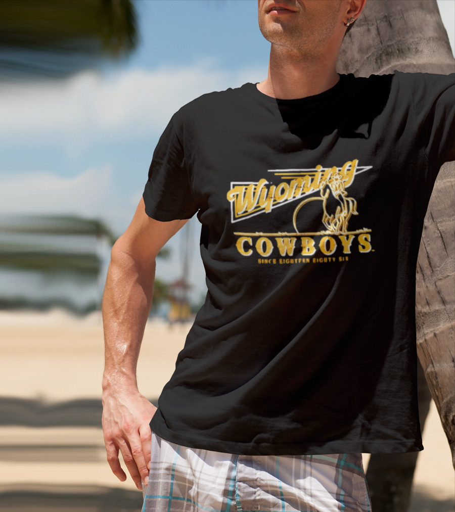 Wyoming Cowboys Since Eighteen Eighty Six Vintage Cowboy Riding T-Shirt