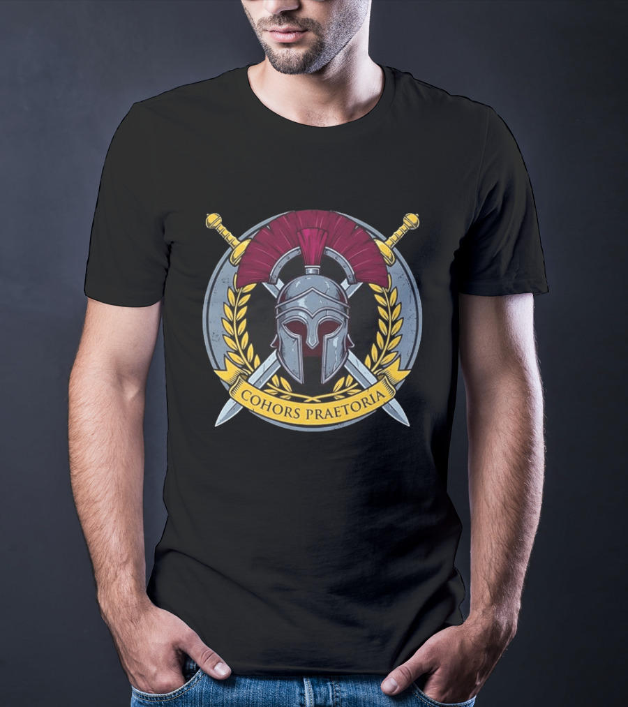 Cohors Praetoria Roman Helmet Crossed Swords T-Shirt
