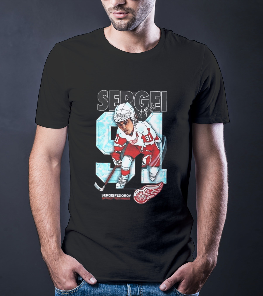 Sergei Fedorov 91 Detroit Red Wings Forever T-Shirt