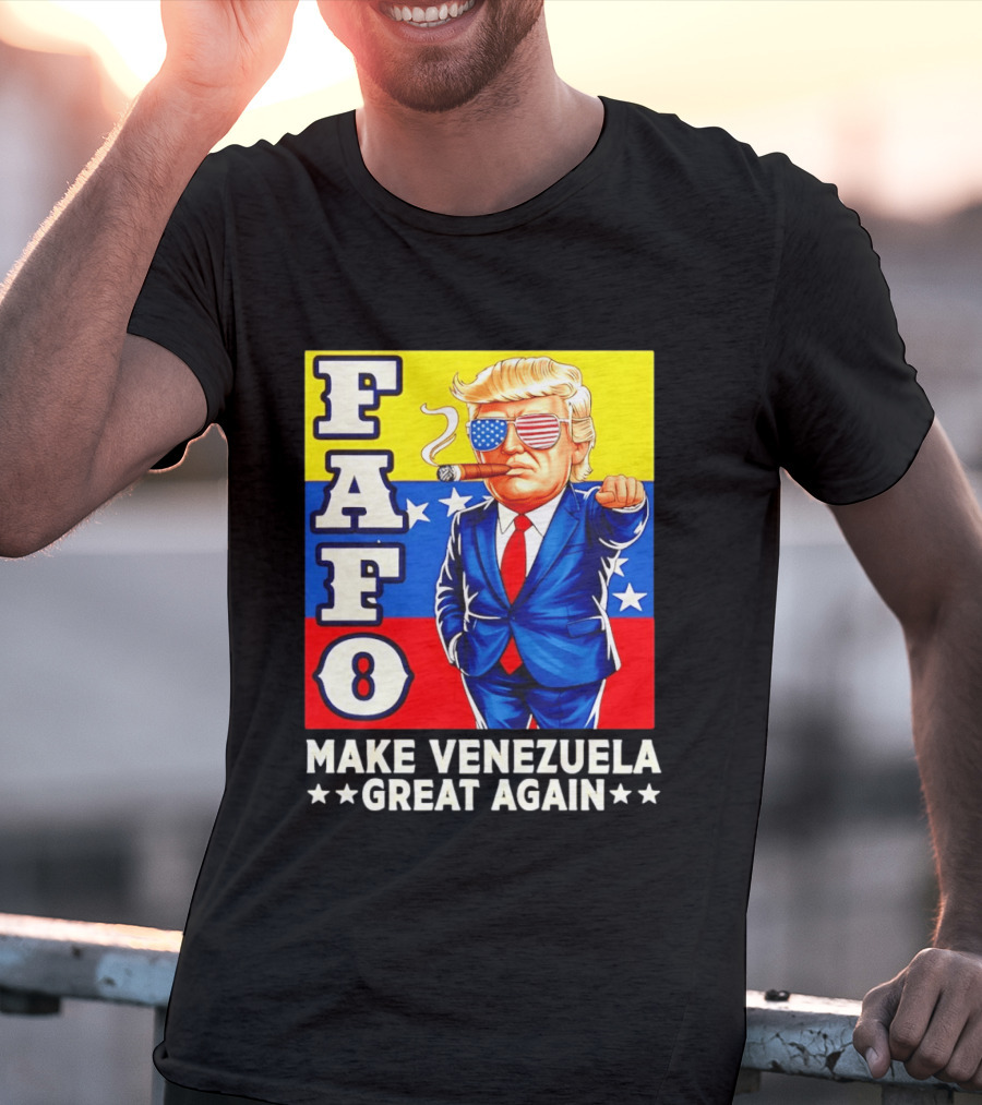 FAFO Trump Make Venezuela Great Again Patriotic Cartoon T-Shirt