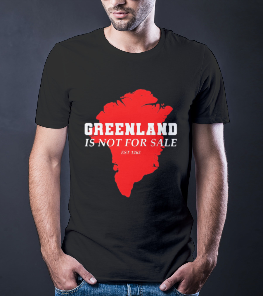Greenland Is Not For Sale EST 1262 Bold Red Map T-Shirt