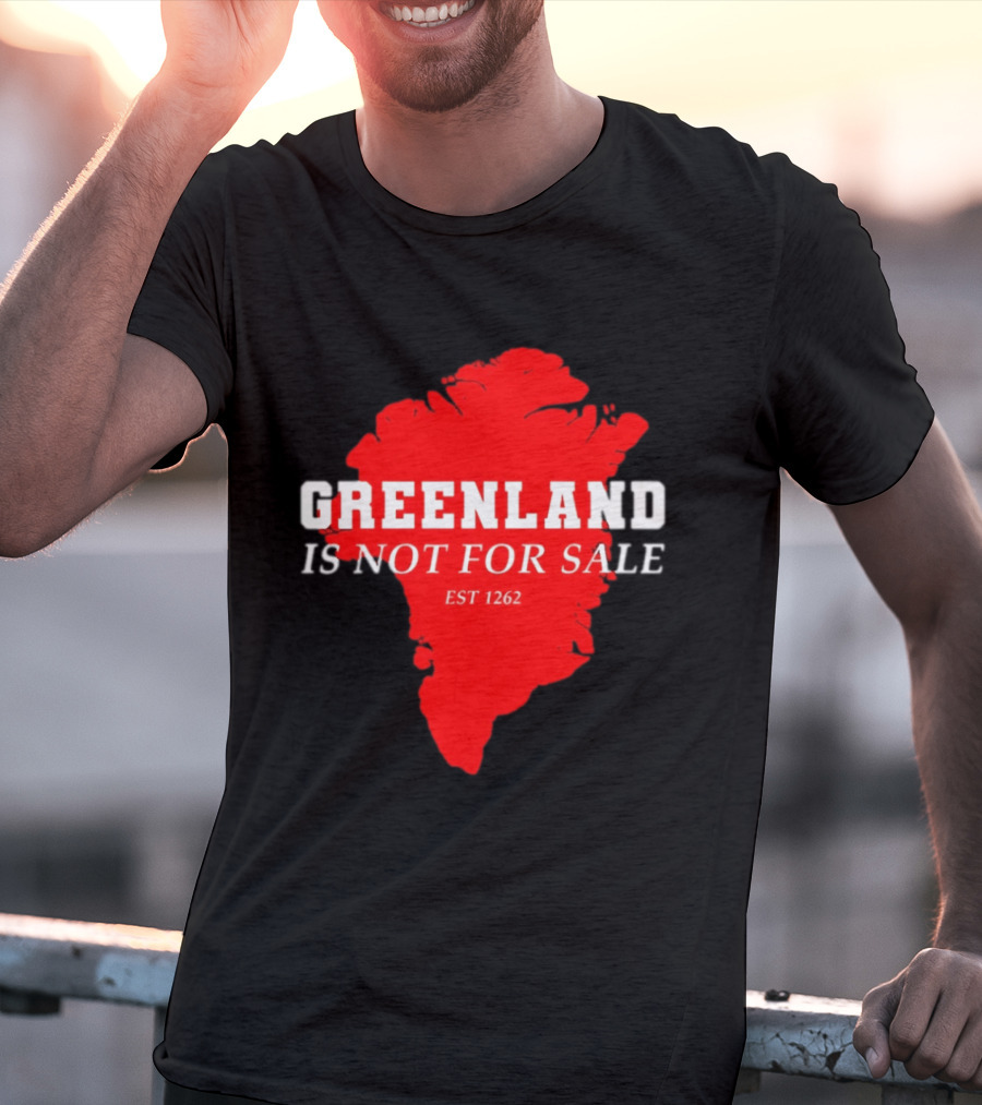 Greenland Is Not For Sale EST 1262 Bold Red Map T-Shirt