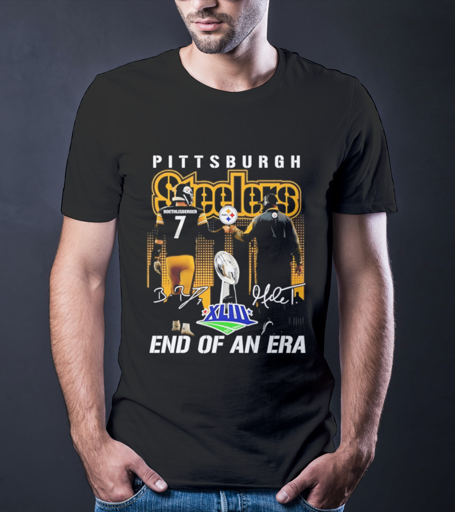 Pittsburgh Steelers XLIII End Of An Era Mike Tomlin Ben Roethlisberger 7 T-Shirt