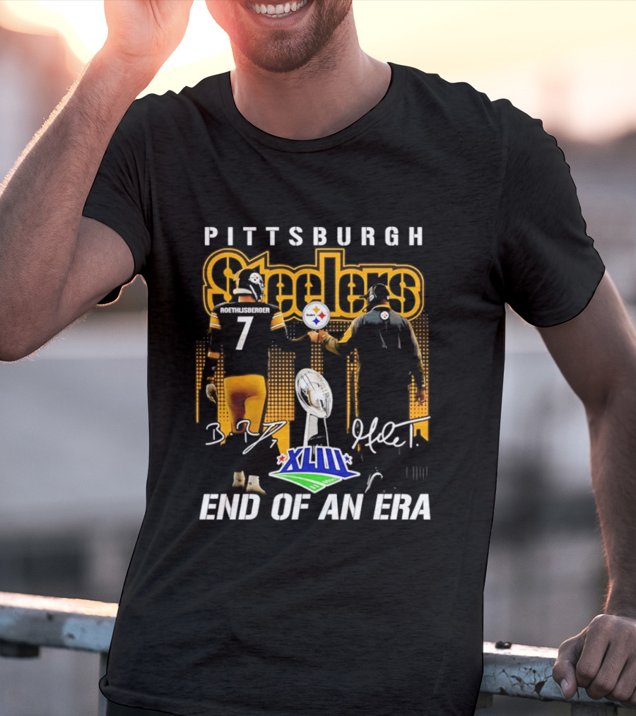 Pittsburgh Steelers XLIII End Of An Era Mike Tomlin Ben Roethlisberger 7 T-Shirt