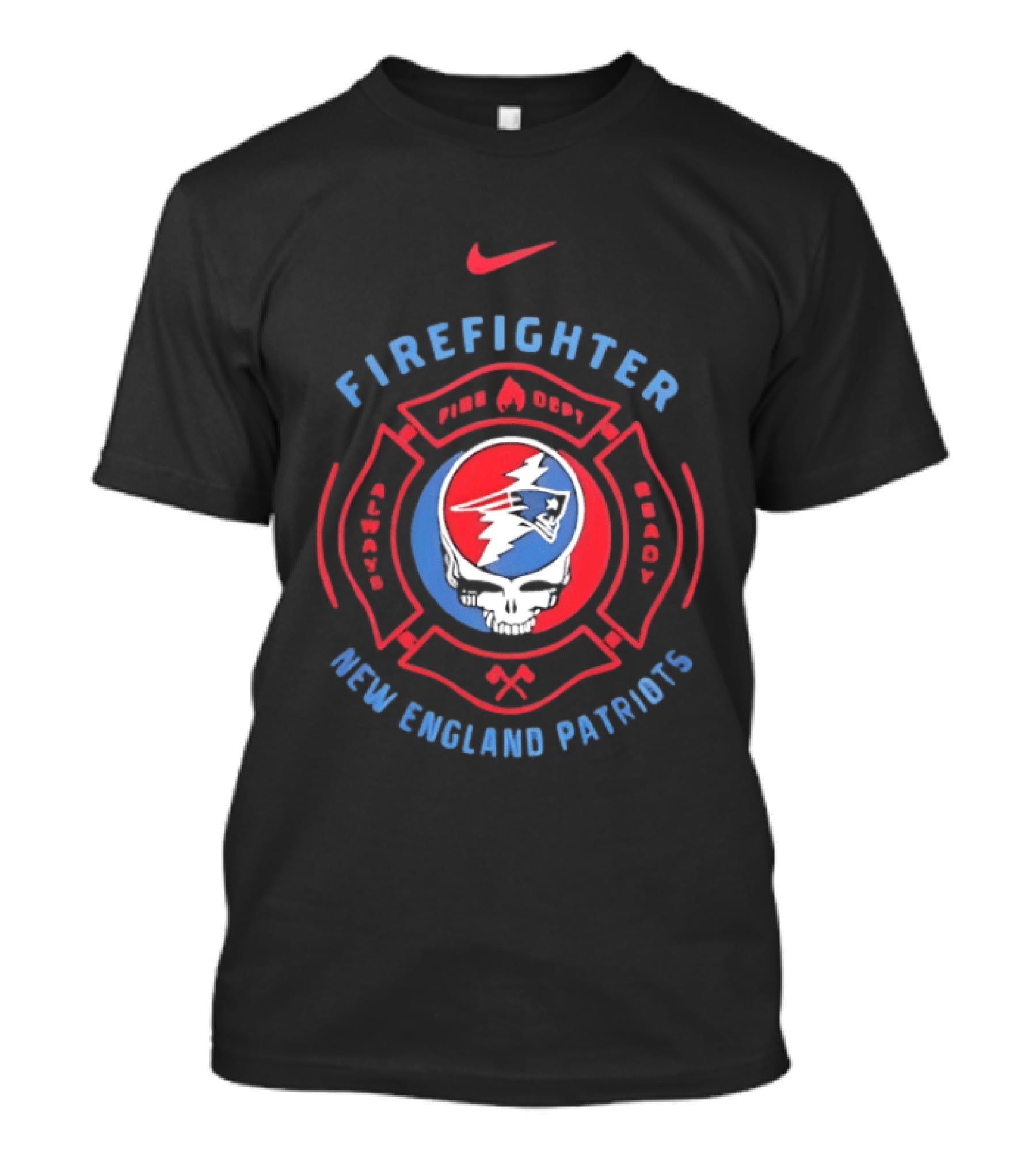Nike Firefighter New England Patriots Grateful Dead T-Shirt