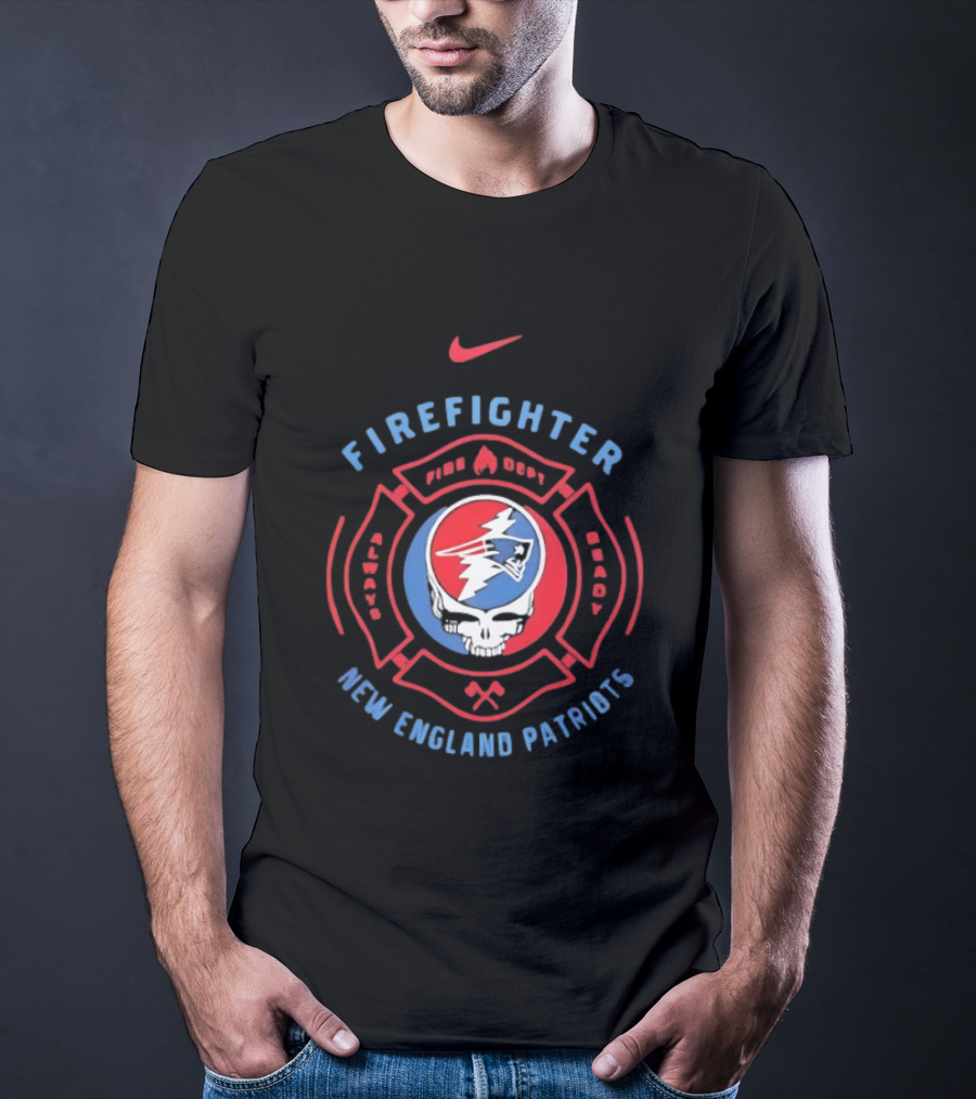 Nike Firefighter New England Patriots Grateful Dead T-Shirt