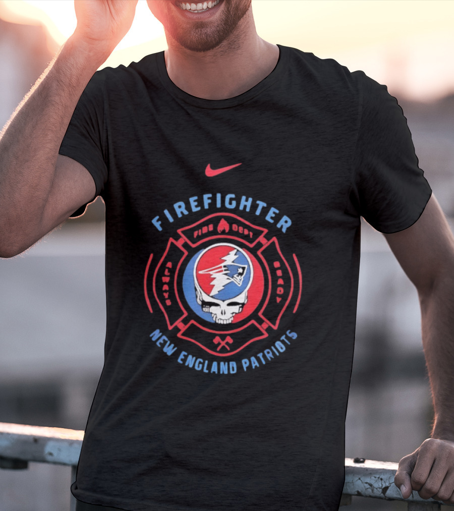 Nike Firefighter New England Patriots Grateful Dead T-Shirt
