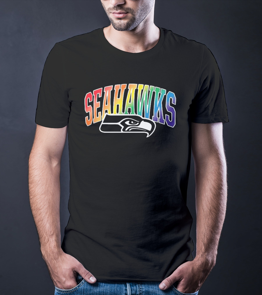 Seattle Seahawks Rainbow Pride LGBTQ Support T-Shirt