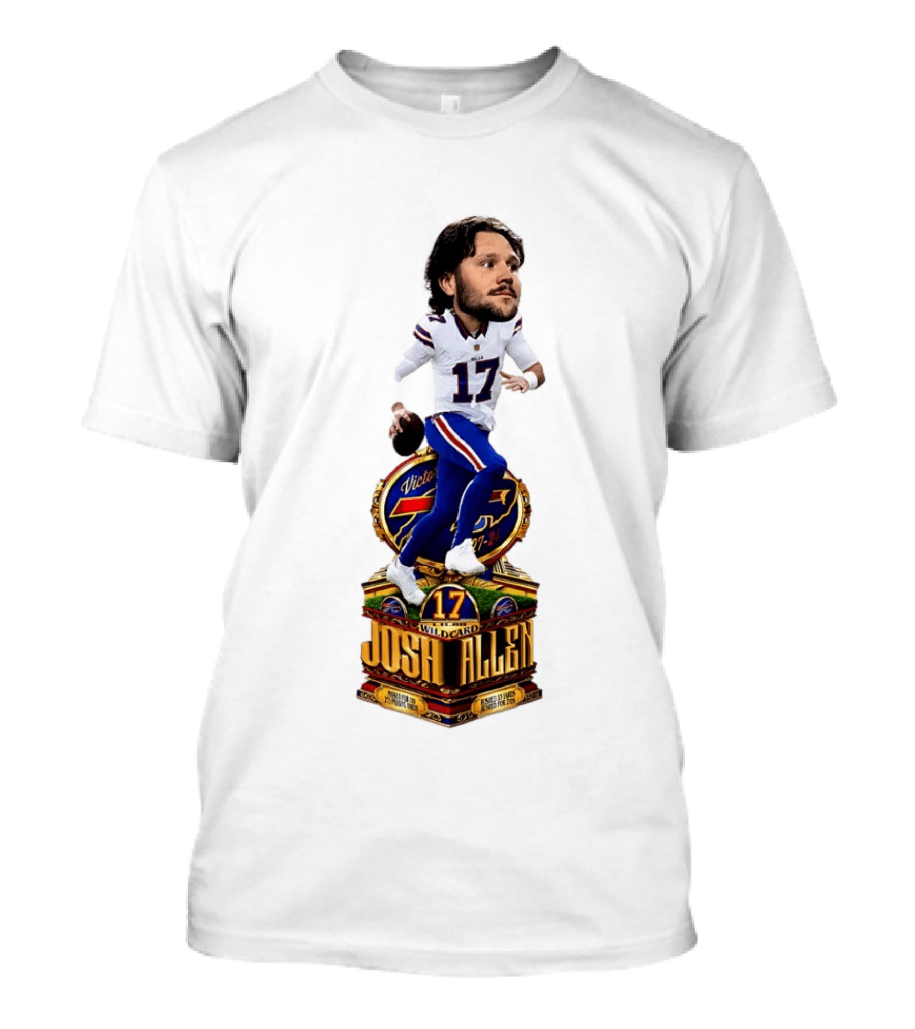 Josh Allen Buffalo Bills Victory 17 Wild Card Gamebreaker Caricature T-Shirt