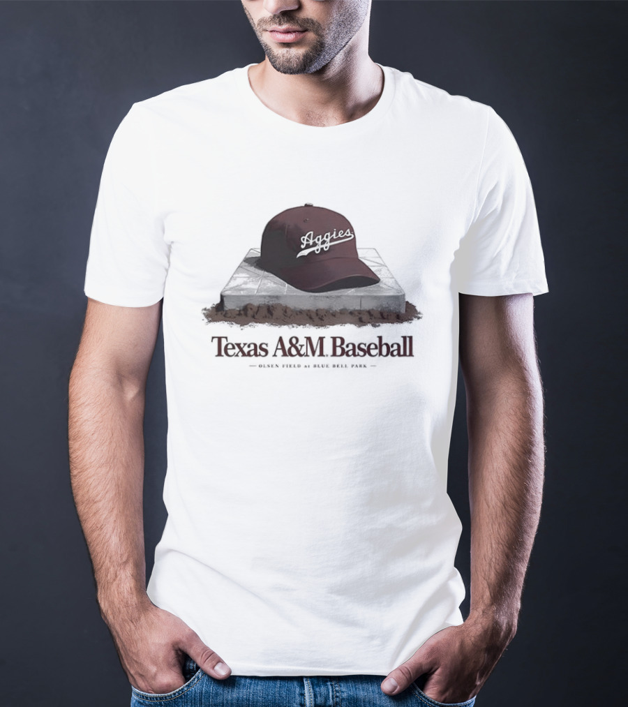 Texas A&M Baseball Aggies Olsen Field Blue Bell Park Cap T-Shirt