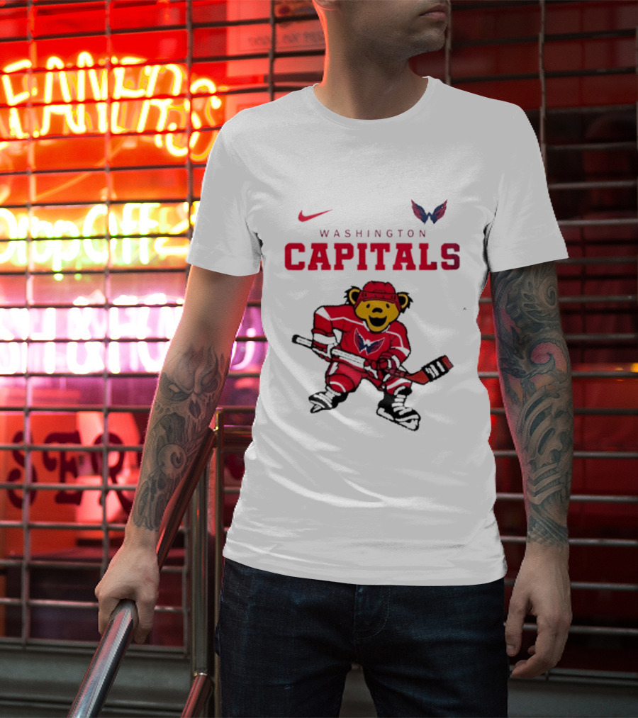 Washington Capitals Grateful Dead Deadhead Bear Hockey Nike Collaboration T-Shirt