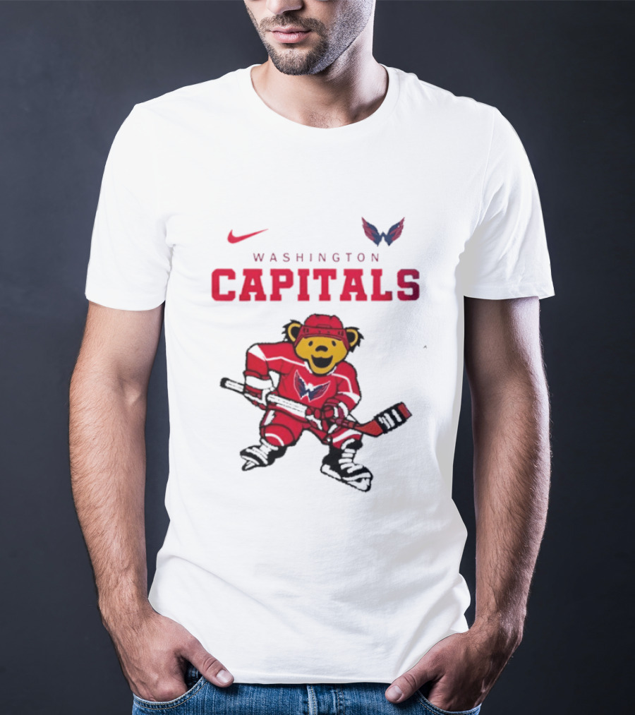 Washington Capitals Grateful Dead Deadhead Bear Hockey Nike Collaboration T-Shirt