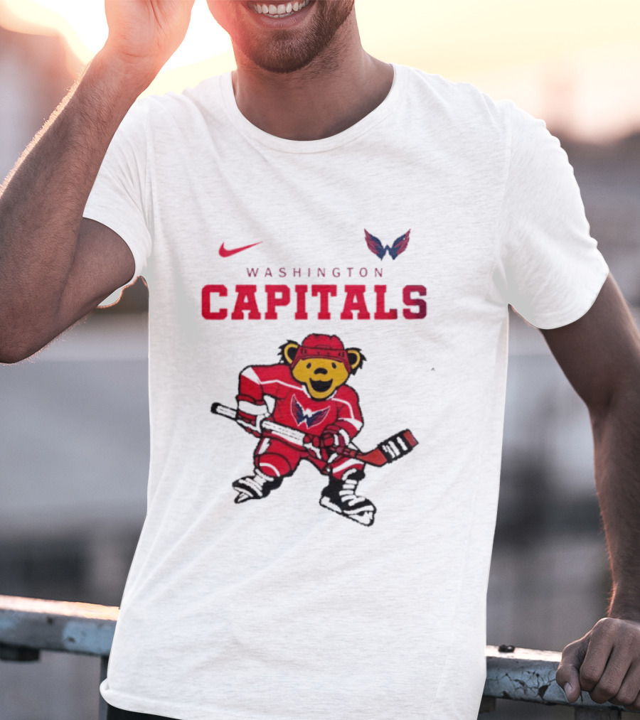 Washington Capitals Grateful Dead Deadhead Bear Hockey Nike Collaboration T-Shirt