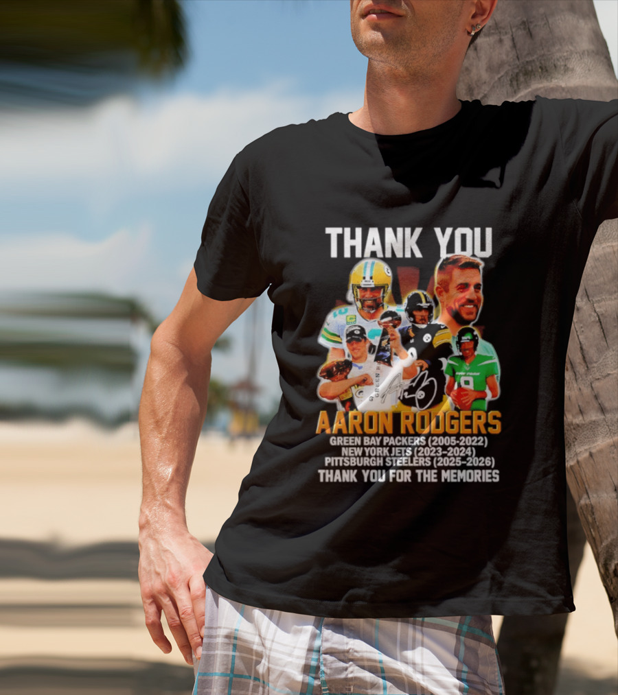 Thank You Aaron Rodgers Packers Jets Steelers Memories 2005 2023 T-Shirt