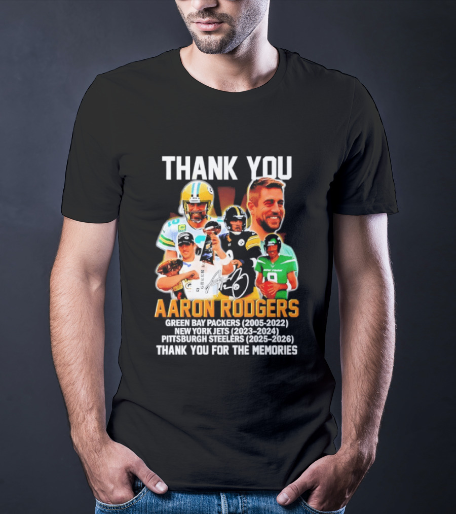 Thank You Aaron Rodgers Packers Jets Steelers Memories 2005 2023 T-Shirt